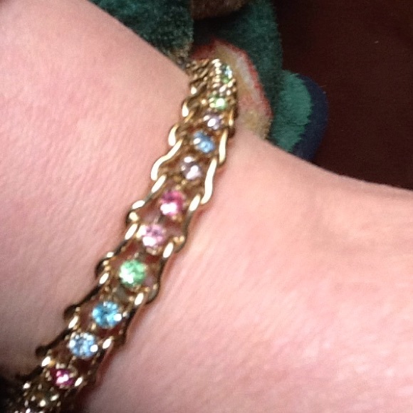 7in multi pastel color costume tennis bracelet🌺🌺 - Picture 4 of 8